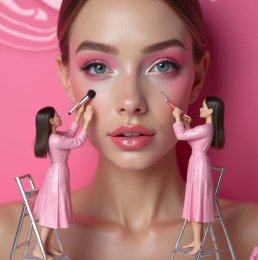 Surreal Pink Makeup Art _ Miniature Beauty Fantasy & Glam Inspiration
